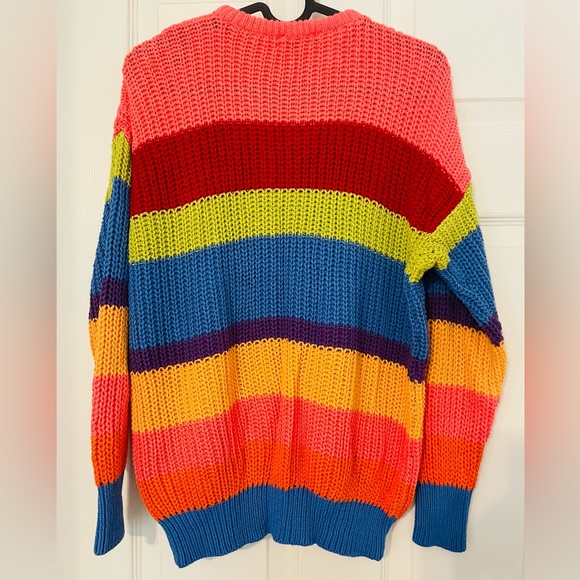 NWOT American Apparel Unisex Stripe Fisherman's Pullover fruit stripe rainbow - Picture 6 of 8